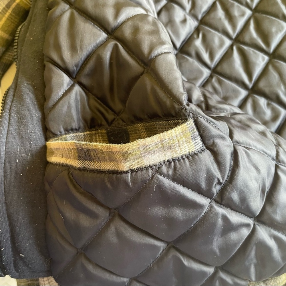 Boston Traders Coat Quilter Flannel Hooded Zip up & button close 2 Pockets M - Picture 9 of 15